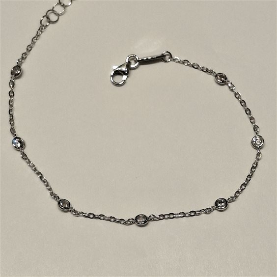 Bracciale Fanton Gioielli Donna BRACCIALI ORO in Oro bianco Cubic Zirconia BROR-221-52 - BROR-221-52